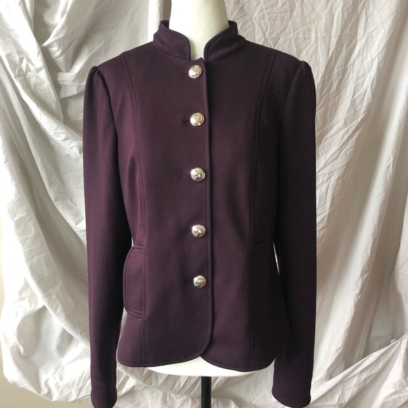 Tommy Hilfiger Jackets & Blazers - Tommy Hilfiger Detail Button Deep Purple Pea Coat